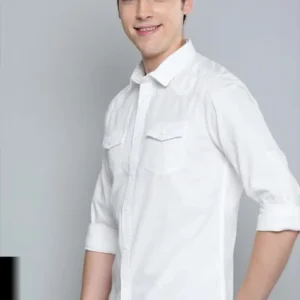 Men's White Slim-Fit Shirt – Style 678