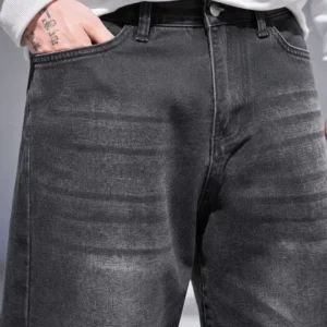 Men's Wide Leg Mid-Rise Light-Fade Stretch Jeans – Style 249