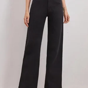 Women's Black Straight-Fit High-Rise Stretch Jeans – Style 884