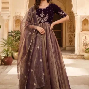 Women's Embroidered Maxi Gown – Style 666