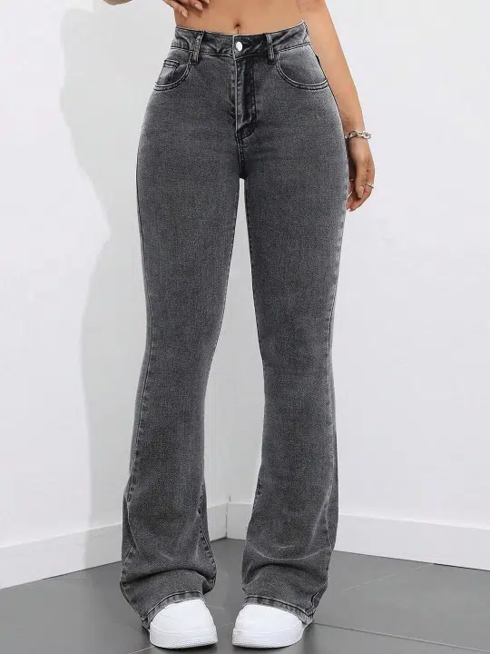 Women's Flared High-Rise Light-Fade Stretch Jeans – Style 810