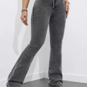 Women's Flared High-Rise Light-Fade Stretch Jeans – Style 810