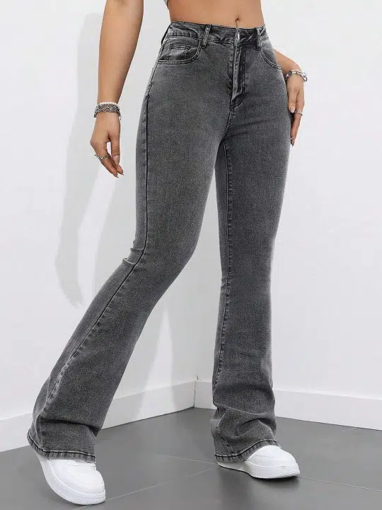 Women's Flared High-Rise Light-Fade Stretch Jeans – Style 810