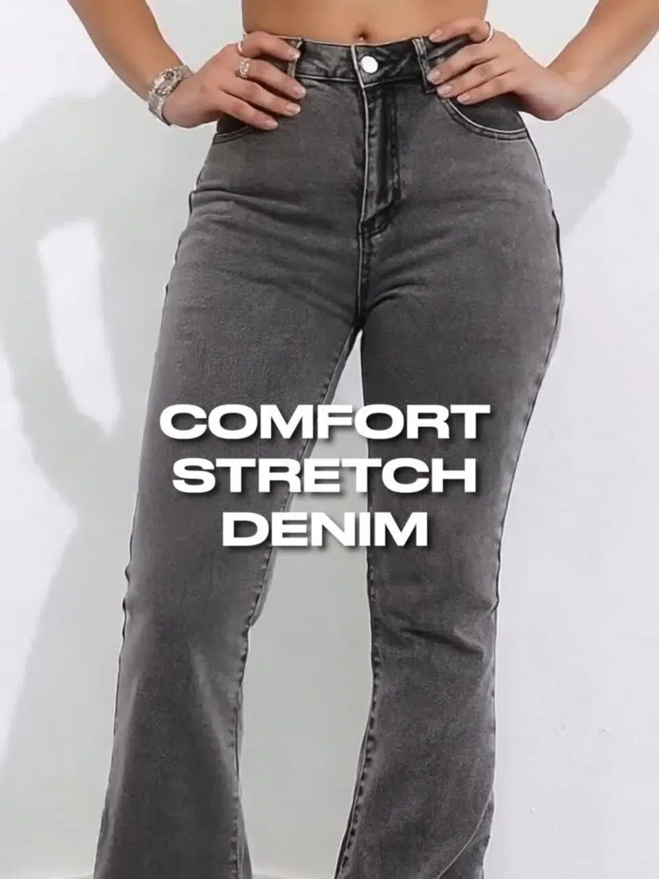 Women's Flared High-Rise Light-Fade Stretch Jeans – Style 810