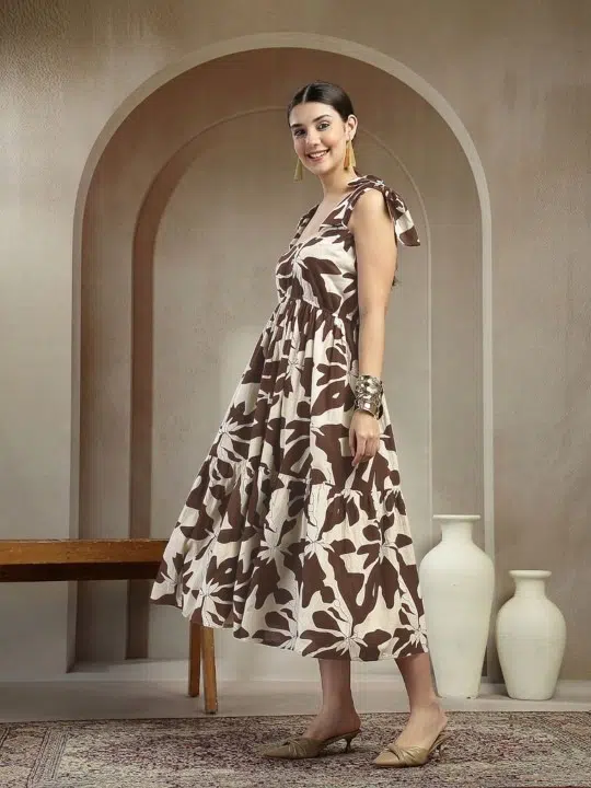Women's Floral-Print Ethnic Dress – Style 788