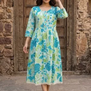 Women's Floral-Print Fit-&-Flare Maxi Dress – Style 299