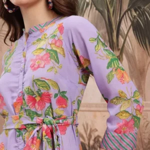 Women's Floral-Print Tiered Shirt Dress – Style 109