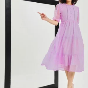 Women's Polka-Dot Tiered Ethnic Dress – Style 658