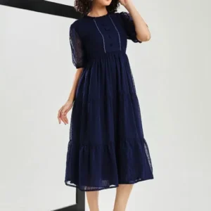 Women's Polka-Dot Tiered Ethnic Dress – Style 669