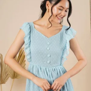 Women's Polka-Dot Tiered Ethnic Dress – Style 715