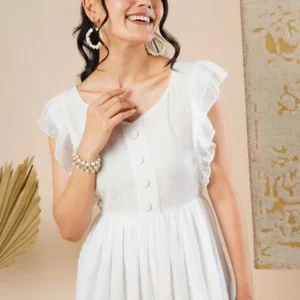 Women's Polka-Dot Tiered Ethnic Dress – Style 719