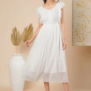 Women's Polka-Dot Tiered Ethnic Dress – Style 719