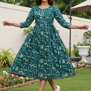 Women's Print A-Line Ethnic Dress – Style 190