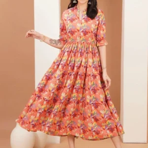 Women's Print A-Line Ethnic Dress – Style 497