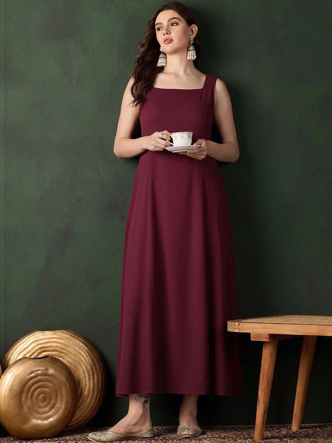 Women's Print A-Line Ethnic Dress – Style 636