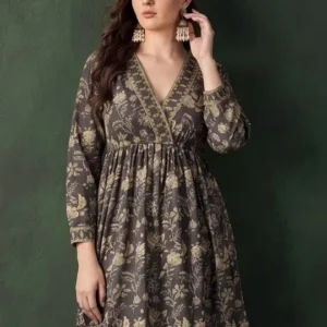 Women's Print A-Line Ethnic Dress – Style 637
