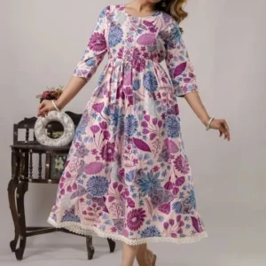 Women's Print Fit-&-Flare Maternity Dress – Style 272