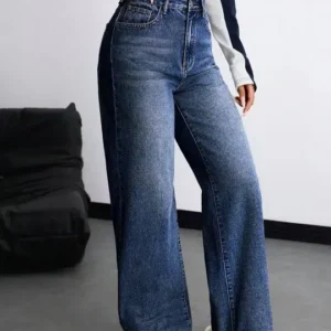 Women's Wide Leg High-Rise Distressed Jeans – Style 235