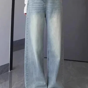Women's Wide Leg High-Rise Heavy-Fade Stretch Jeans – Style 560