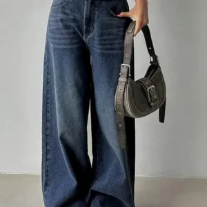 Women's Wide Leg High-Rise Light-Fade Stretch Jeans – Style 690