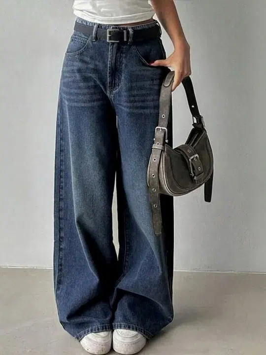 Women's Wide Leg High-Rise Light-Fade Stretch Jeans – Style 690