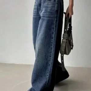 Women's Wide Leg High-Rise Light-Fade Stretch Jeans – Style 690