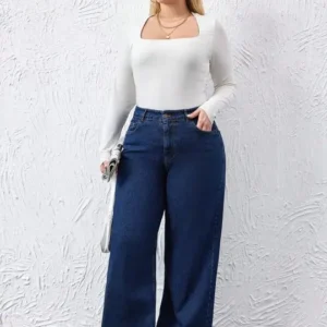 Women's Wide Leg High-Rise Stretch Jeans – Style 936