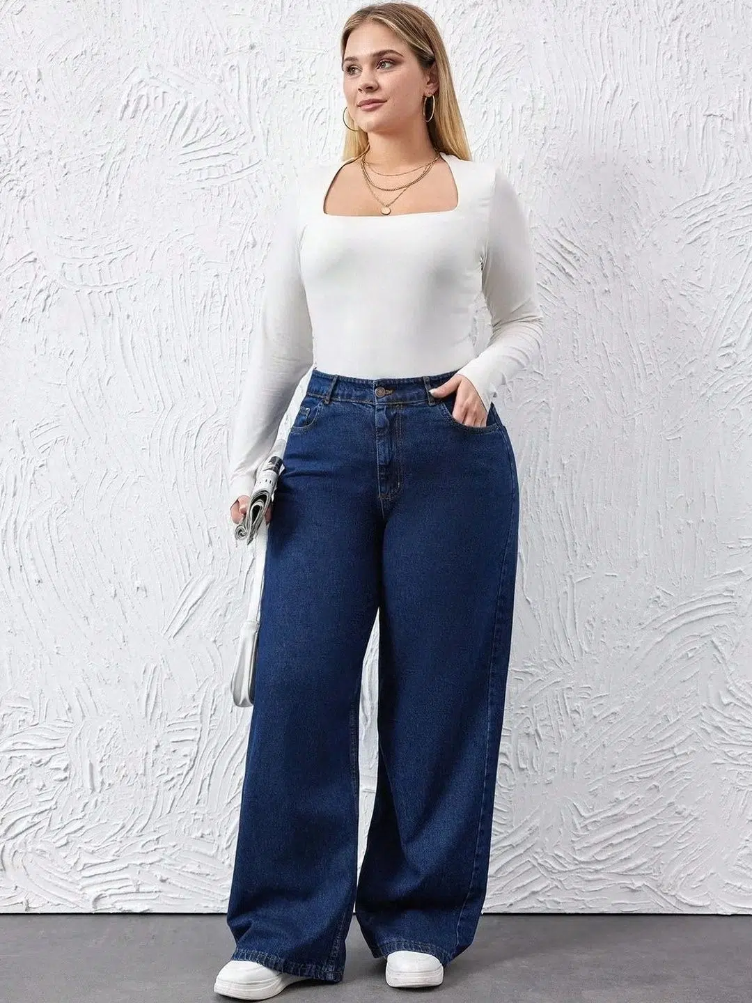 Women's Wide Leg High-Rise Stretch Jeans – Style 936